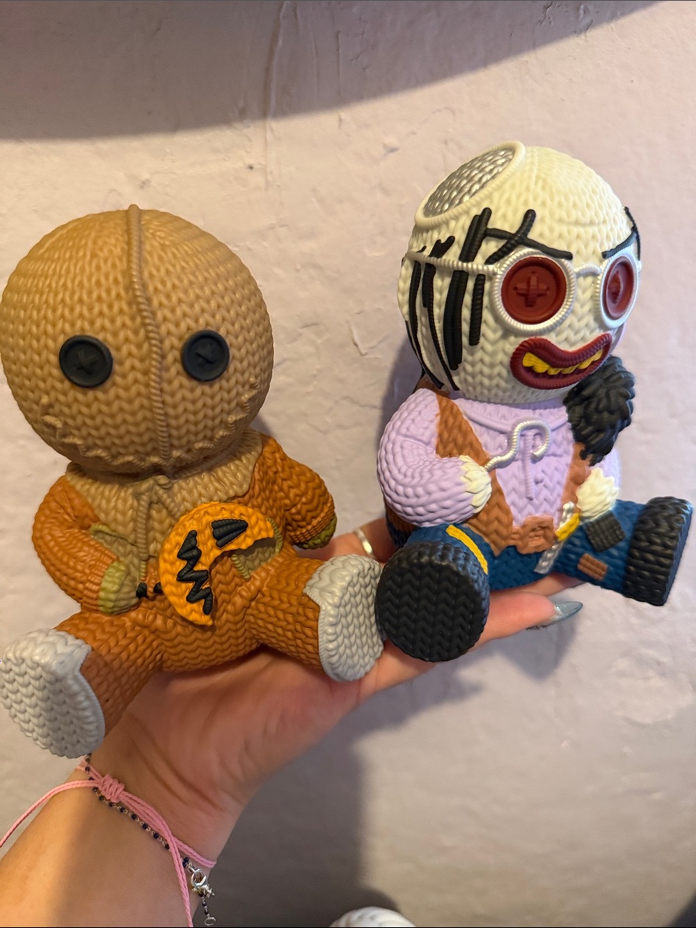Robots Sam and Leather Face Vinyl Knit-Style Halloween Doll Set - Brown & White